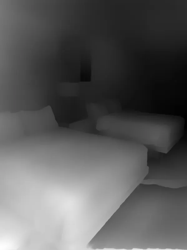 Depth map of the room, used to keep its layout