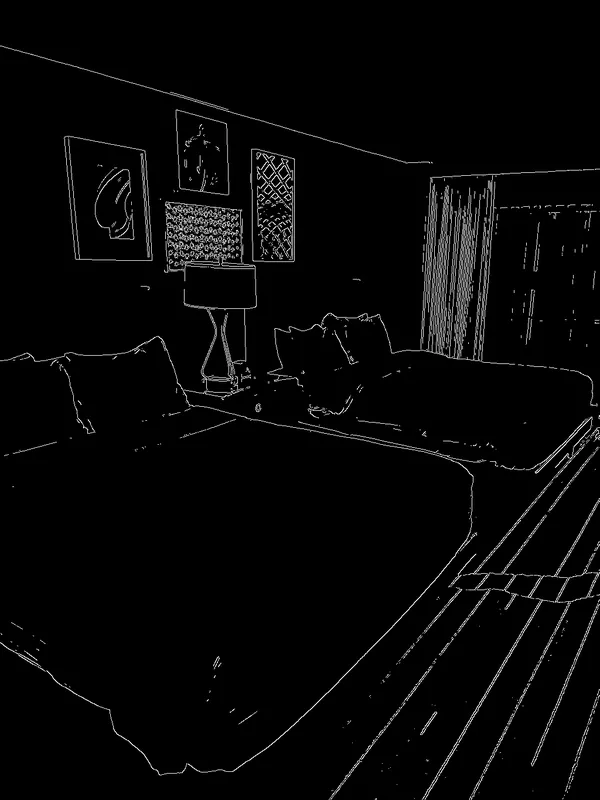 Edge map of the room, used to keep its layout